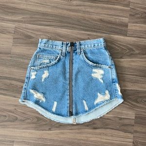 Carmar Beatrice Rhinestone Zip Mini Skirt